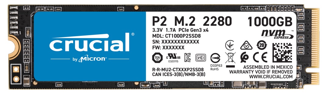 Crucial P2 M.2 SSD - Disco rigido ad alte prestazioni con elevate velocità di lettura e scrittura