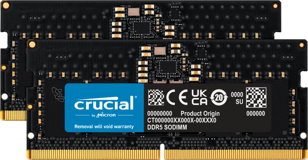 Crucial CT2K8G56C46S5 Memoria RAM 16GB (2x8GB) DDR5 SO-DIMM 5600MHz, Latenza CAS 46, Alta Prestazione per Laptop