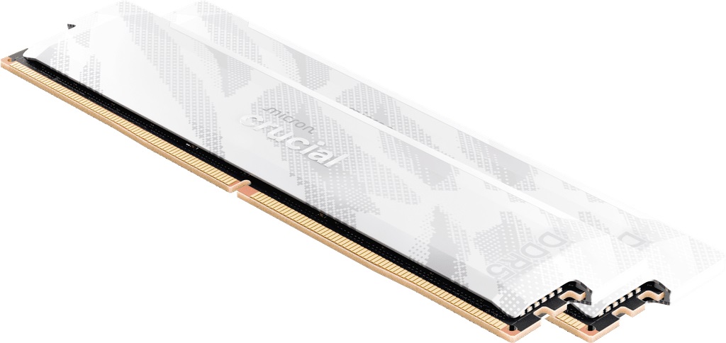 Crucial Pro RAM DDR5 32GB (2x16GB) 6400MHz CL32 Overclocking Gaming, Compatibile Intel XMP 3.0 e AMD EXPO, Bianco
