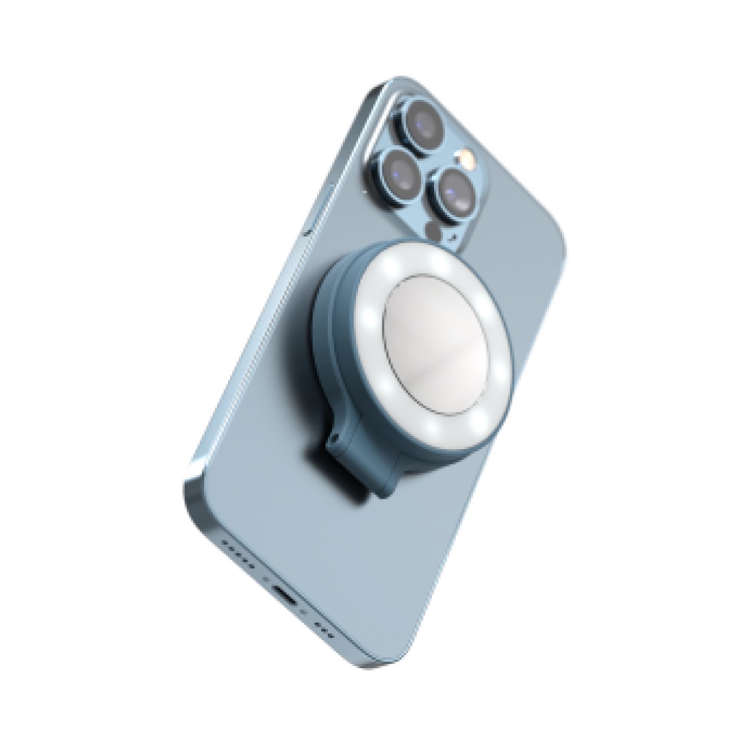 ShiftCam SnapLight - Anello luminoso LED Blue Jay con 4 impostazioni di luminosità e supporto magnetico