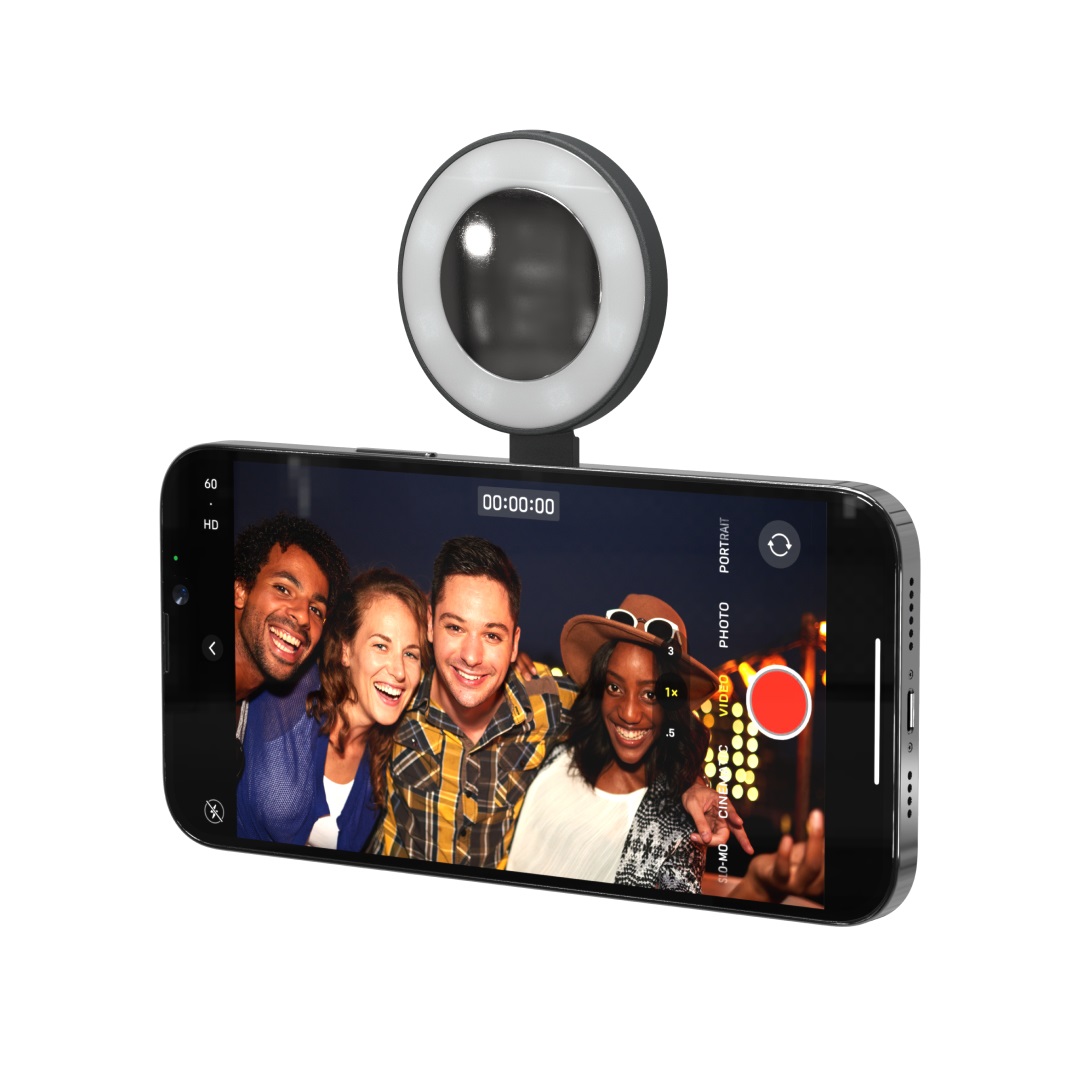 ShiftCam SnapLight - Anello luminoso LED Blue Jay con 4 impostazioni di luminosità e supporto magnetico