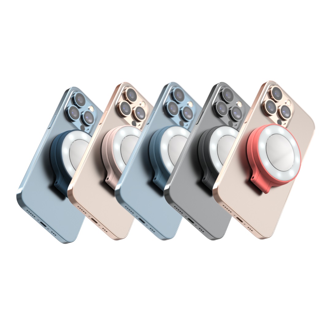 ShiftCam SnapLight - Anello luminoso LED Blue Jay con 4 impostazioni di luminosità e supporto magnetico