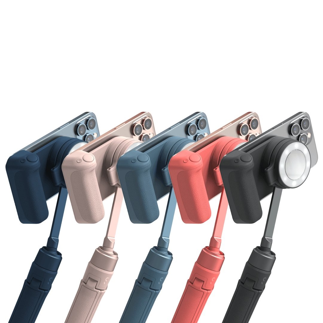 ShiftCam SnapGrip Classic Stone - Impugnatura Magnetica con Pulsante Bluetooth e Powerbank Qi