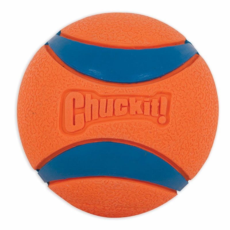 Chuckit! Ultra Ball CH17020 per Cani - Palla in Gomma Resistente, Ø 5,1 cm, Confezione da 2 Pezzi, Galleggiante e Alta Visibilità