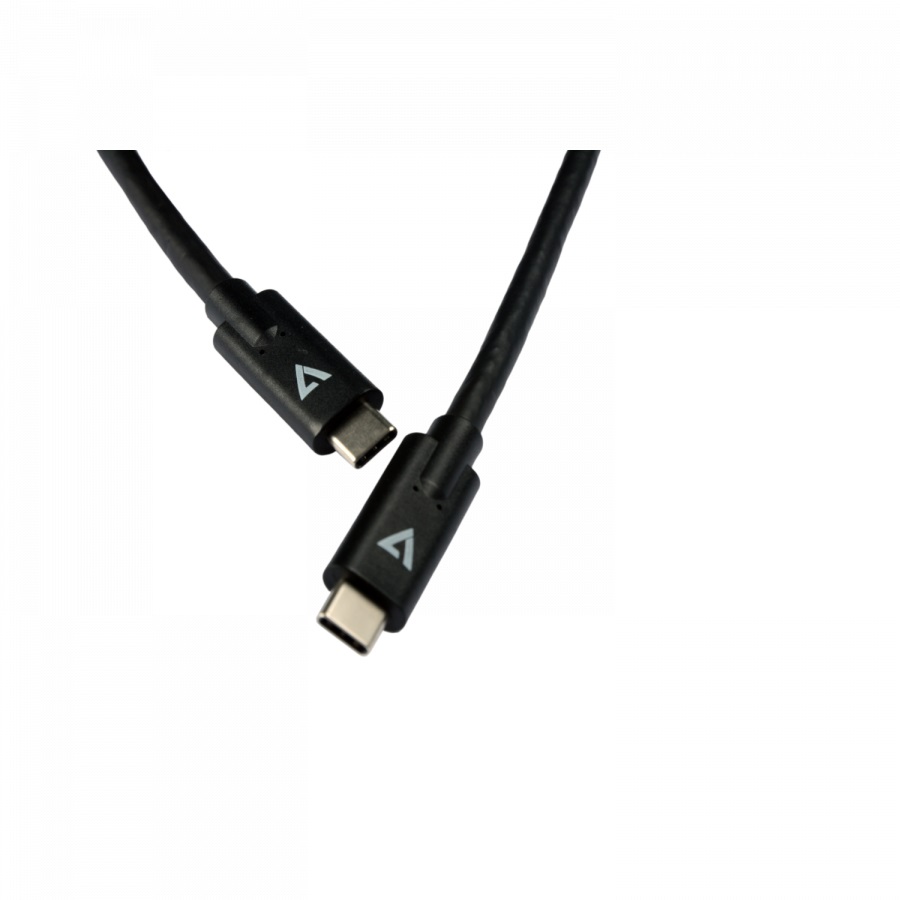 V7 Cavo USB-C Maschio a USB-C Maschio 2m Nero - PVC, Placcatura Oro