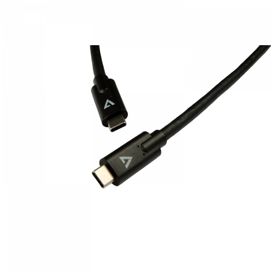V7 Cavo USB-C Maschio a USB-C Maschio 2m Nero - PVC, Placcatura Oro