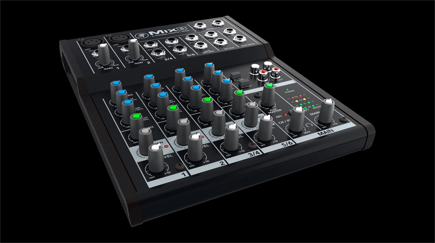 Mackie Mix8 Mixer Analogico Compatto a 8 Canali con EQ a 3 Bande - Frequenza 20 - 30000 Hz