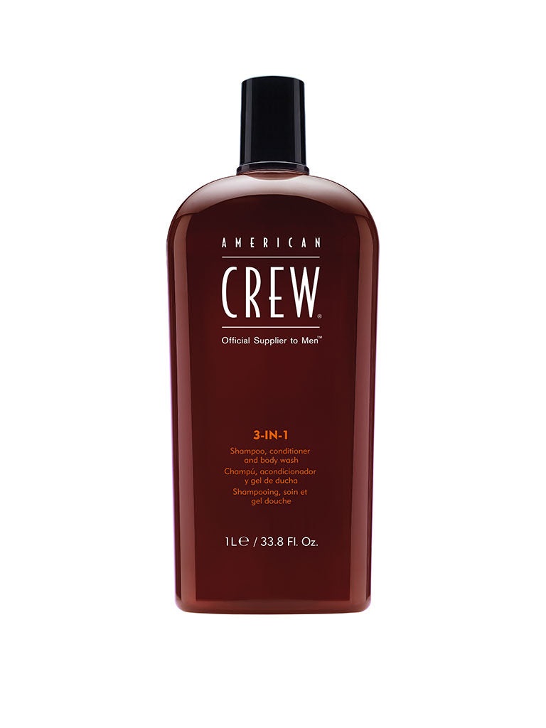 American Crew 3-IN-1 Shampoo, Balsamo e Lavaggio Corpo 1000 ml per Uomo - Formula Leggera