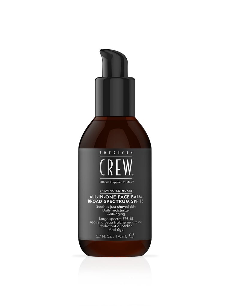 American Crew All-In-One Face Balm SPF 15 - Balsamo dopobarba idratante e lenitivo per tutti i tipi di pelle - 170 ml