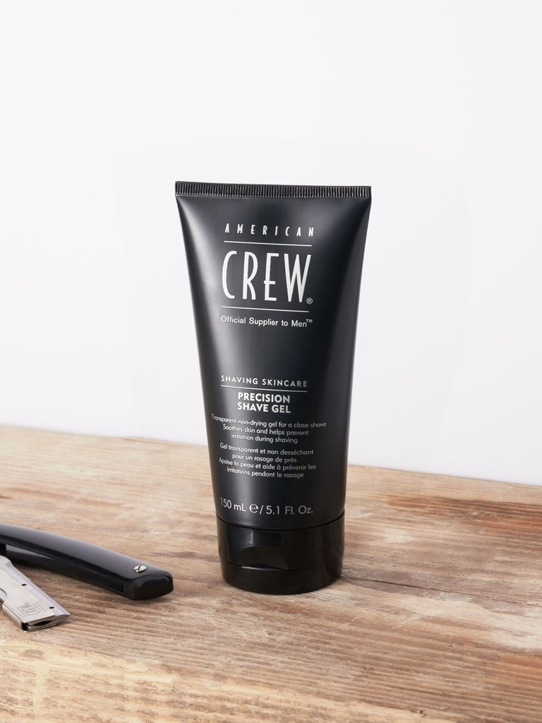American Crew Precision Shave Gel 150 ml - Gel da barba trasparente non schiumogeno per rasatura accurata, lenisce la pelle e previene irritazioni