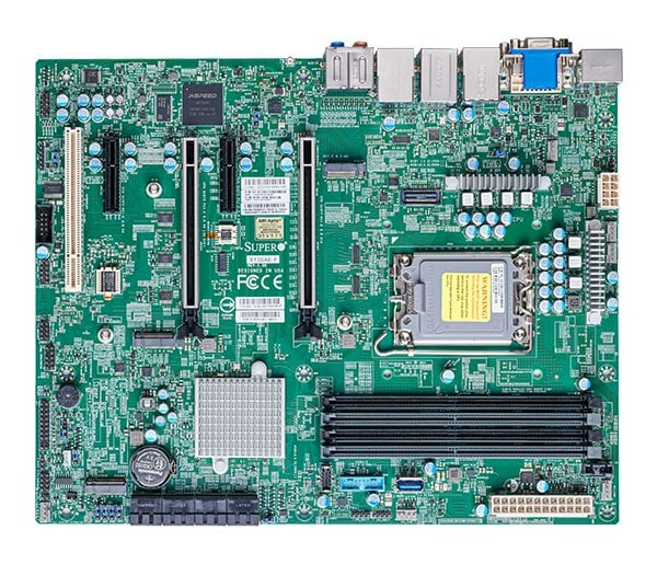 Supermicro X13SAE-F Scheda Madre ATX LGA 1700 con Chipset W680, 4x DDR5, USB 3.2 Gen 1/2, USB-C Gen 2x2, Gigabit e 2.5 Gigabit LAN, Grafica Integrata, Audio HD