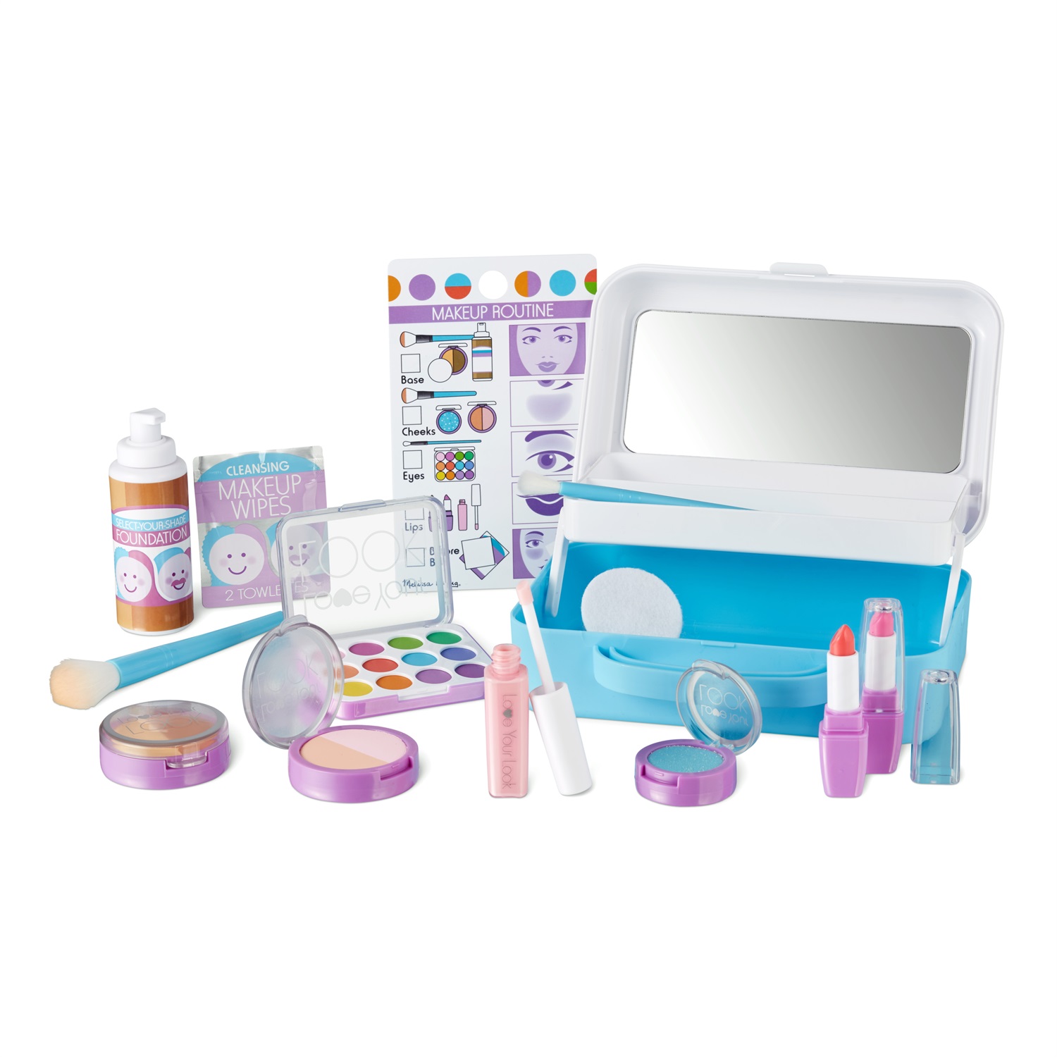Melissa & Doug Set Per il Trucco - Gioco di Imitazione con Specchio, Pennelli e Cipria per Bambine e Bambini 3 Anni