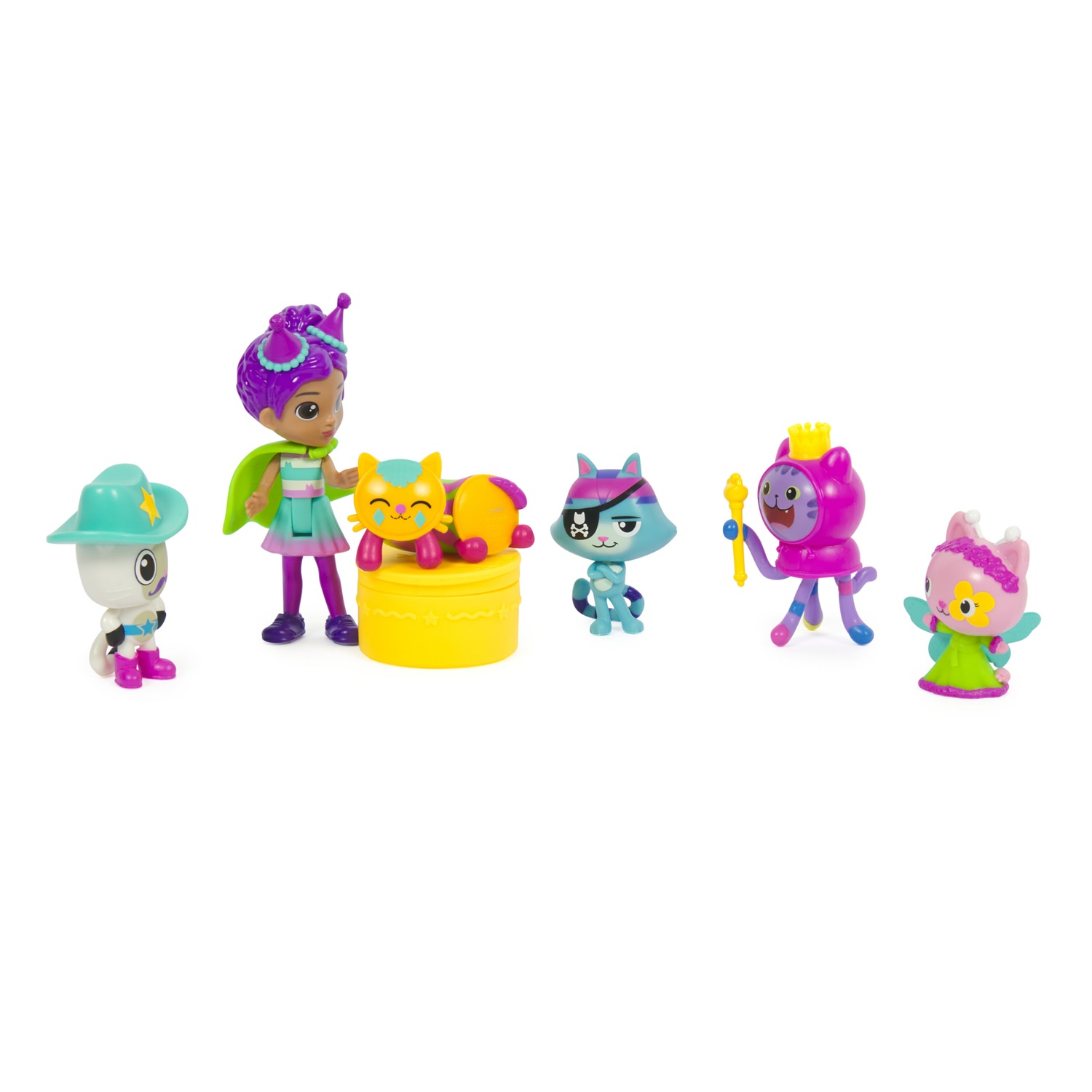 Gabby's Dollhouse Set Deluxe Festa con 6 Personaggi: Gabby, DJ Catnip, BirbaGatto, Pandy Panda, Cuscigatta e Gattina Fatina - Giocattoli a Sorpresa e Accessori per Bambini 3 Anni