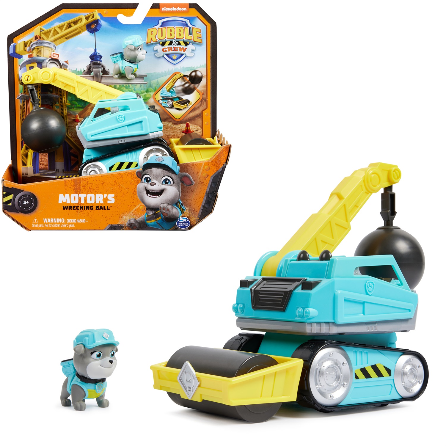 Spin Master Rubble & Crew Veicolo da Lavoro Motor con Palla Demolitore e Personaggio da Collezione - Camion per Bambini 3