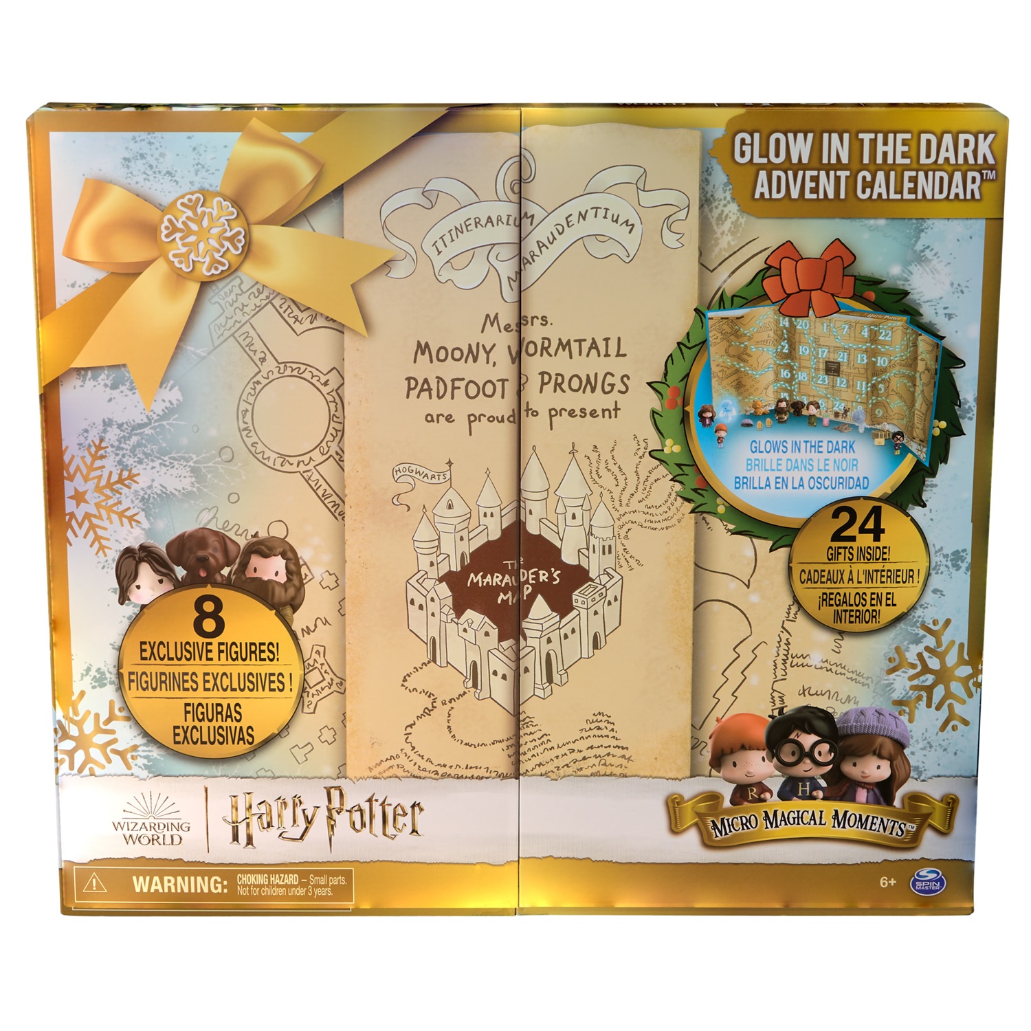 Wizarding World Harry Potter - Calendario dell'Avvento Fosforescente 2024 Micro Magical Moments con 24 Giocattoli a Sorpresa, Adatto dai 6 Anni in Su