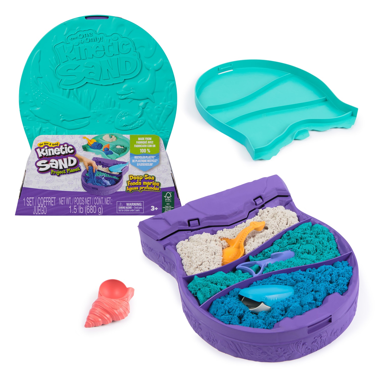 Kinetic Sand: Set Creativo Avventure Sottomarine in Argilla Modellante Sostenibile