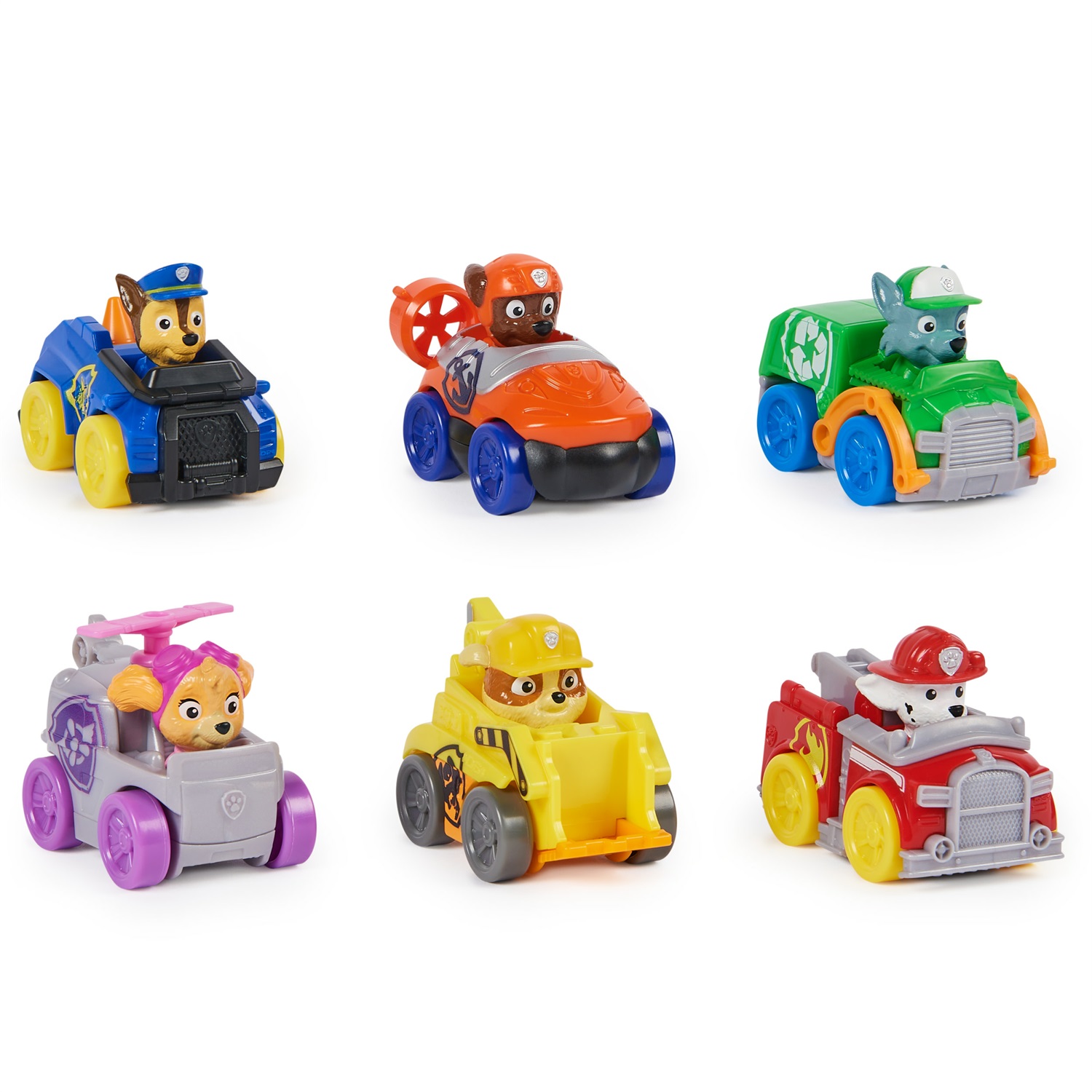 Spin Master PAW Patrol Pup Squad Racers - Set di 6 Veicoli in Plastica per Bambini 3 Anni