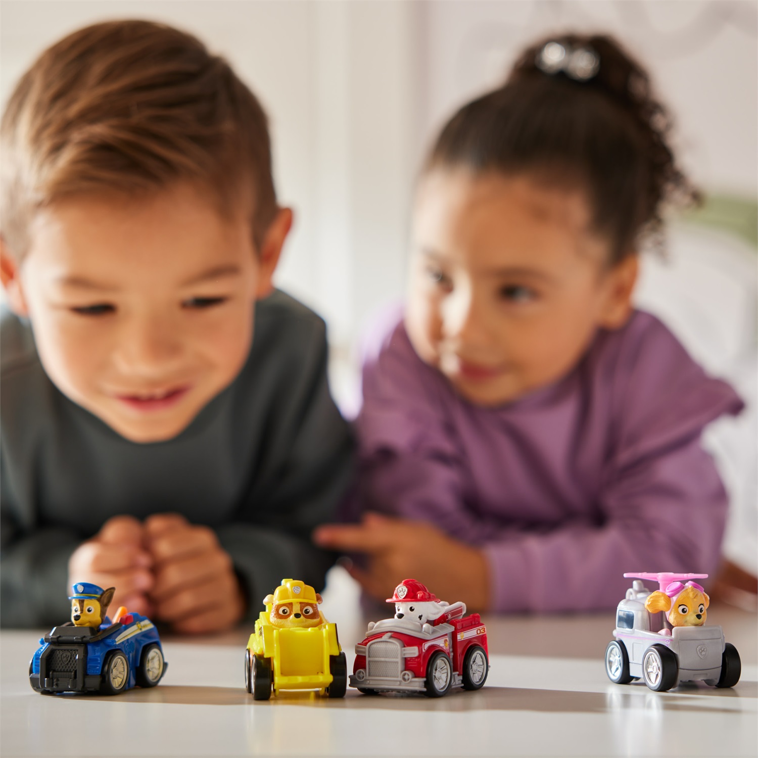Spin Master Paw Patrol Pup Squad Racers - Mini veicolo collezionabile Chase, Marshall e Rocky, adatto per bambini dai 3 anni in su