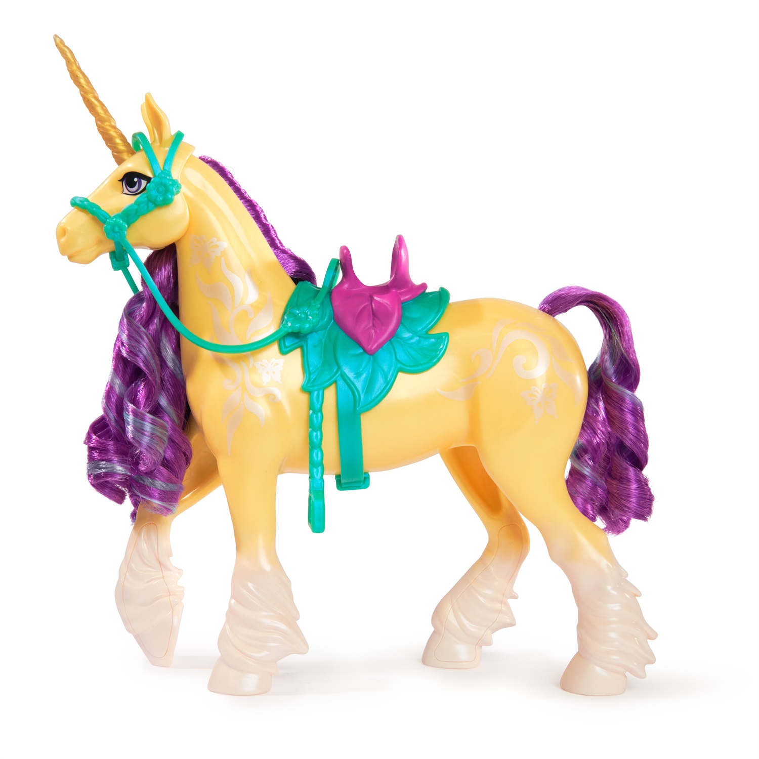 Spin Master Unicorn Academy Unicorno Mobile da 28 cm con 2 Accessori per Cavalcare - Modelli e Colori Assortiti, dai 4 anni in su