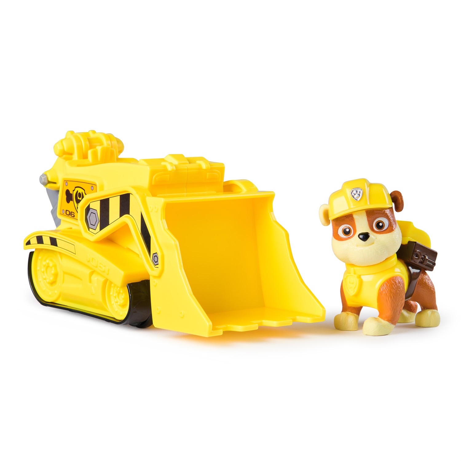 Spin Master Paw Patrol Bulldozer di Rubble - Veicolo Giocattolo con Cingoli Funzionanti e Figura Inclusa, Adatto a Bambini 3 Anni