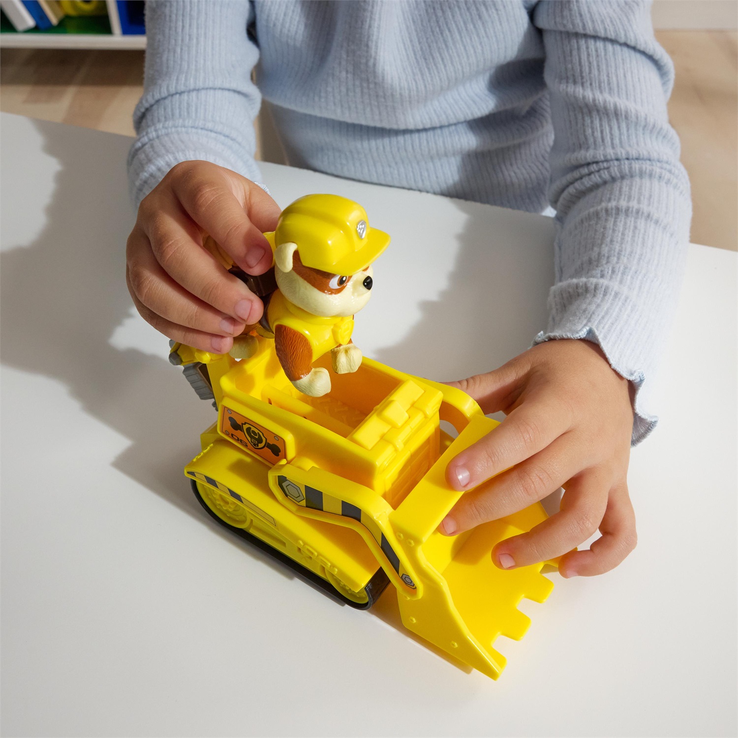 Spin Master Paw Patrol Bulldozer di Rubble - Veicolo Giocattolo con Cingoli Funzionanti e Figura Inclusa, Adatto a Bambini 3 Anni