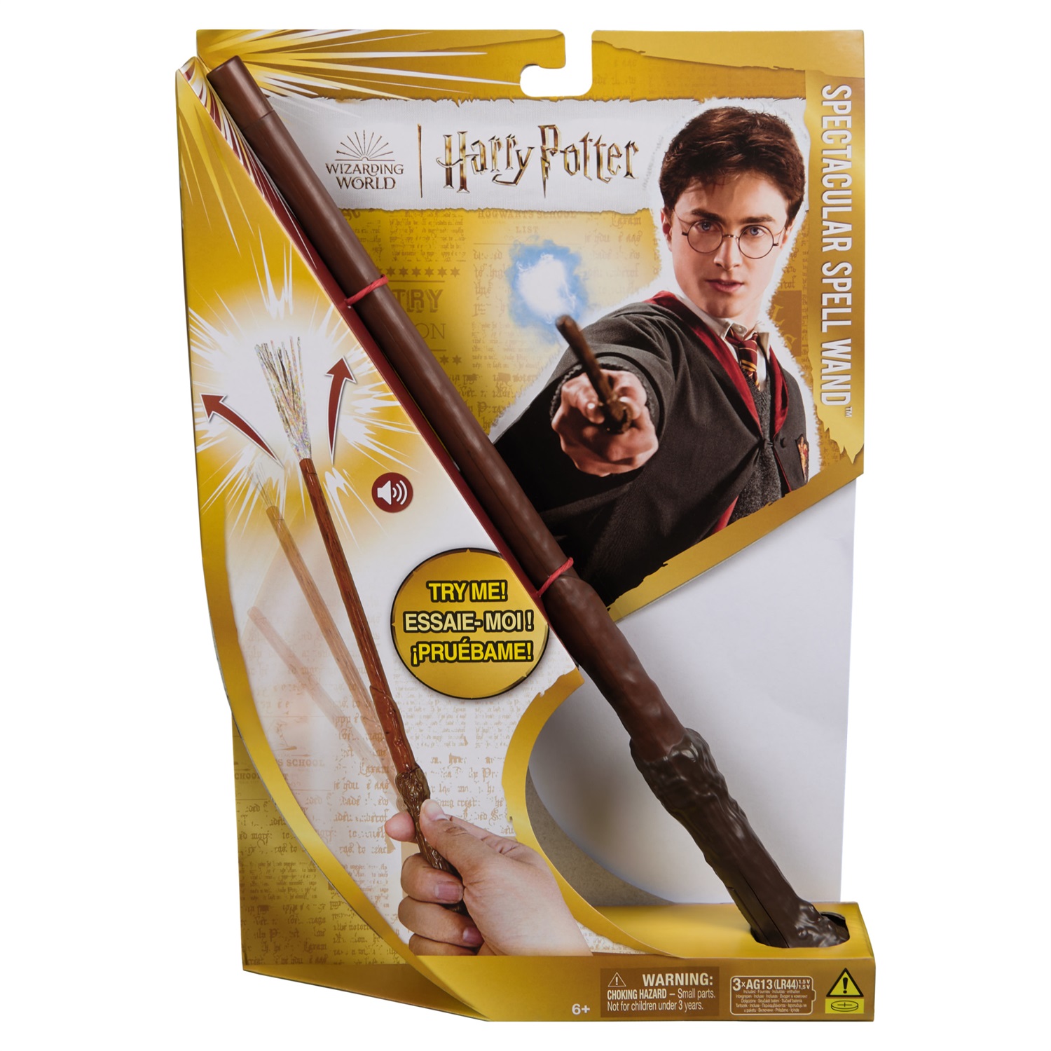 Wizarding World Bacchetta Magica Harry Potter Spectacular Spell, 27,9 cm, con Suoni e Effetto Scintillio, Giocattolo per Bambini 6 Anni