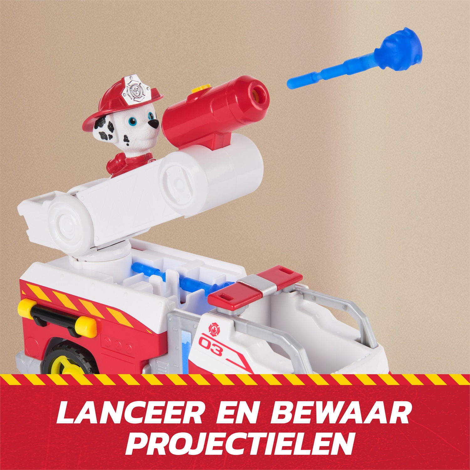 Paw Patrol Fire Rescue: Camion dei Pompieri di Marshall con Action Figure, Lanciamissili e Funzionalità Realistiche per Bambini dai 3 Anni
