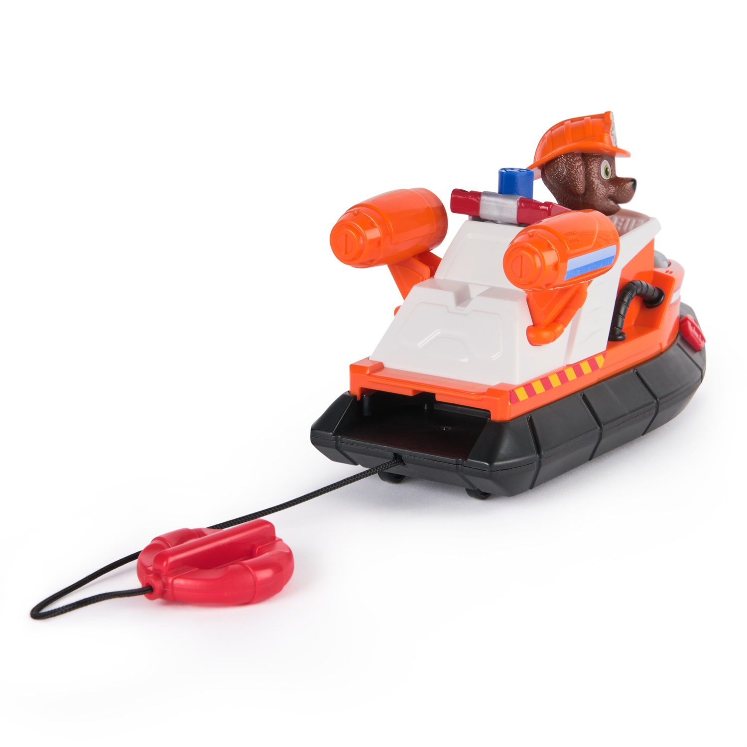 PAW Patrol Fire Rescue: Barca di Salvataggio di Zuma con Personaggio, Salvagente Lanciabile e Procione, Giocattoli per Bambini e Bambine, 3 Anni