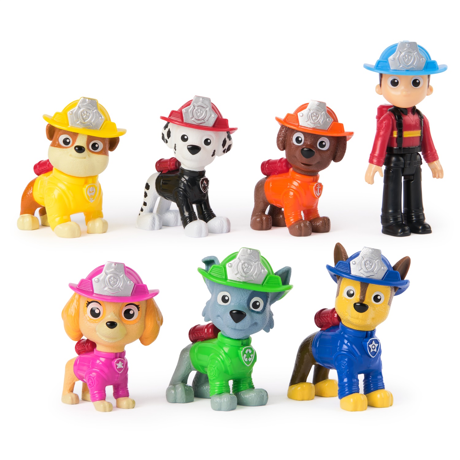 Paw Patrol Fire Rescue - Confezione della Squadra con 7 Personaggi, Inclusi Ryder e 6 Cuccioli, Giocattoli per Bambini 3 Anni