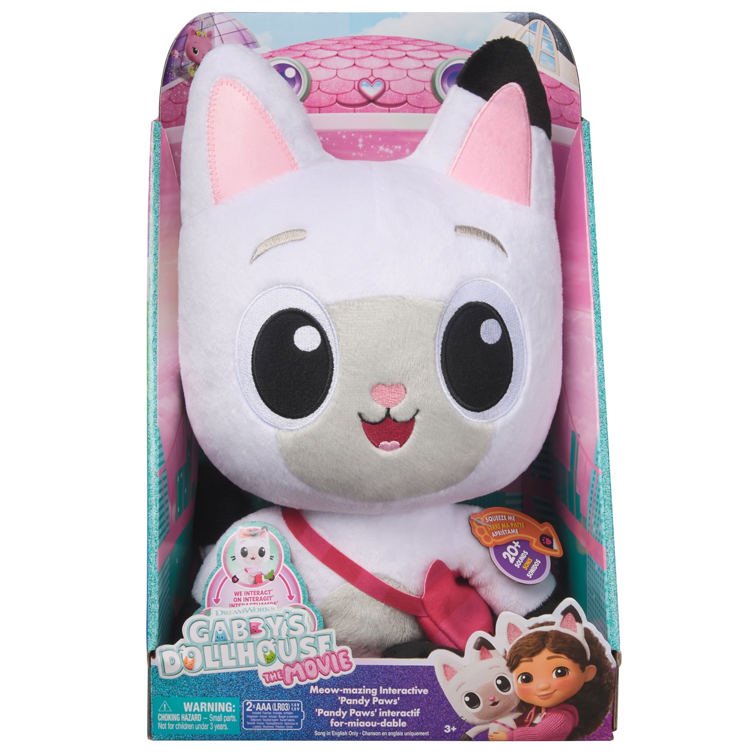 Spin Master Gabby's Dollhouse: The Movie - Peluche Interattivo Meow-mazing Pandy Paws 33 cm con 4 Accessori e Borsa Rimovibile | Giocattolo per Bambini dai 3 anni