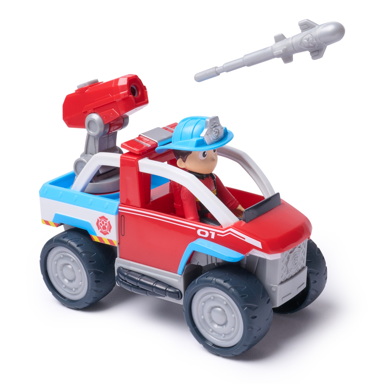 PAW Patrol Quad Antincendio con Ryder - Veicolo da 18 cm con Lanciatore di Droni e Drone Incluso, Giocattolo per Bambini dai 3 Anni