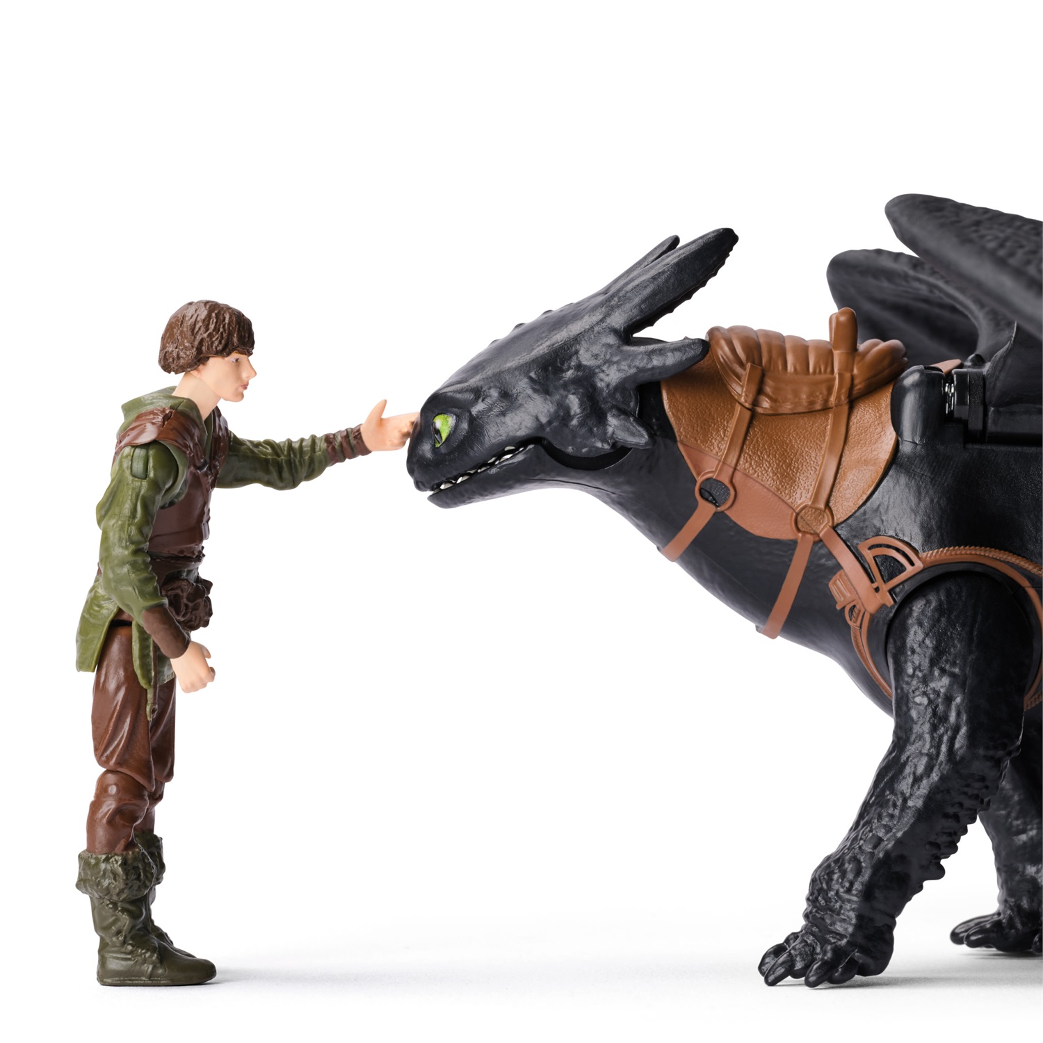 DreamWorks Dragons - Giocattolo Drago Sdentato e Vichingo Hiccup con Action Figure da 7,5 cm e Drago da 33 cm, Ali Realistiche e Arti Mobili, per Bambini 4 Anni