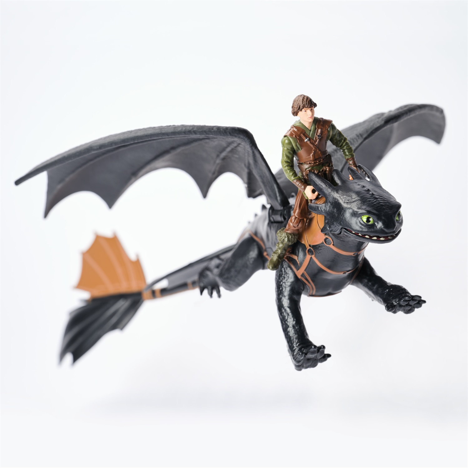 DreamWorks Dragons - Giocattolo Drago Sdentato e Vichingo Hiccup con Action Figure da 7,5 cm e Drago da 33 cm, Ali Realistiche e Arti Mobili, per Bambini 4 Anni