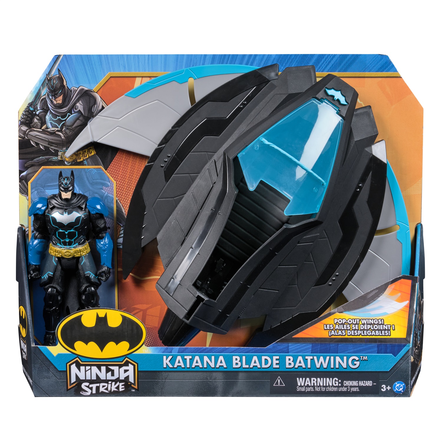Spin Master Batman Ninja Batwing con Blaster Proiettile e Action Figure di 15 cm per Bambini dai 4 Anni