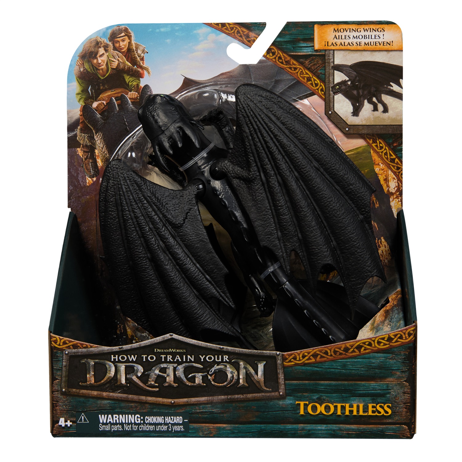 Spin Master Dragons Toothless - Action Figure Collezionabile da 23 cm con Ali e Zampe Articolate, Giocattolo per Bambini dai 4 Anni in Su