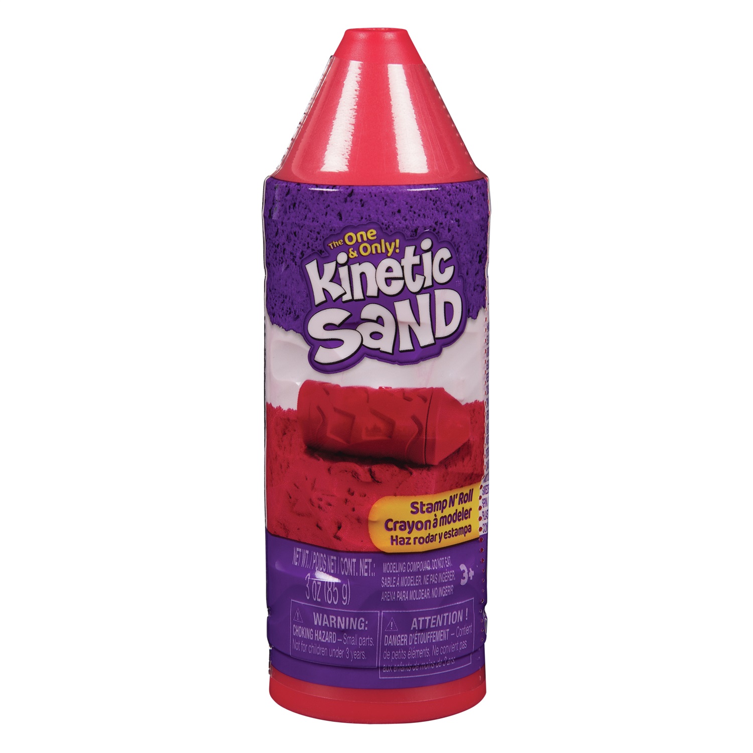 Kinetic Sand - Penna Stamp N' Roll con 85 g di sabbia colorata per timbrare e arrotolare modelli, per bambini dai 3 anni