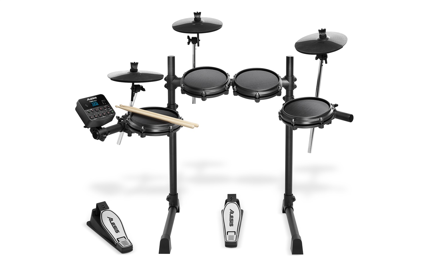 Alesis Turbo Mesh Kit - Batteria Elettronica con 7 Pad, Pelli Mesh, 120 Suoni, 30 Tracce di Accompagnamento, Rack in Acciaio, Accessori