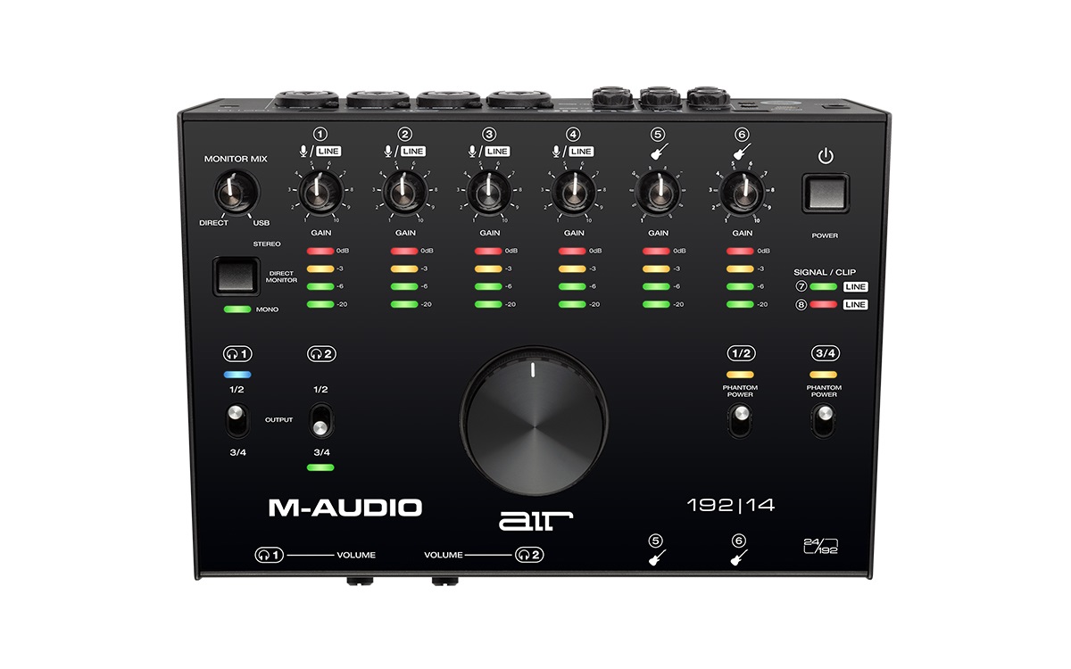 M-Audio AIR 192|14 - Interfaccia Audio Esterna MIDI USB, 8 Ingressi/4 Uscite, Registrazione Professionale a 24 bit/192 kHz con Pacchetto Software incluso