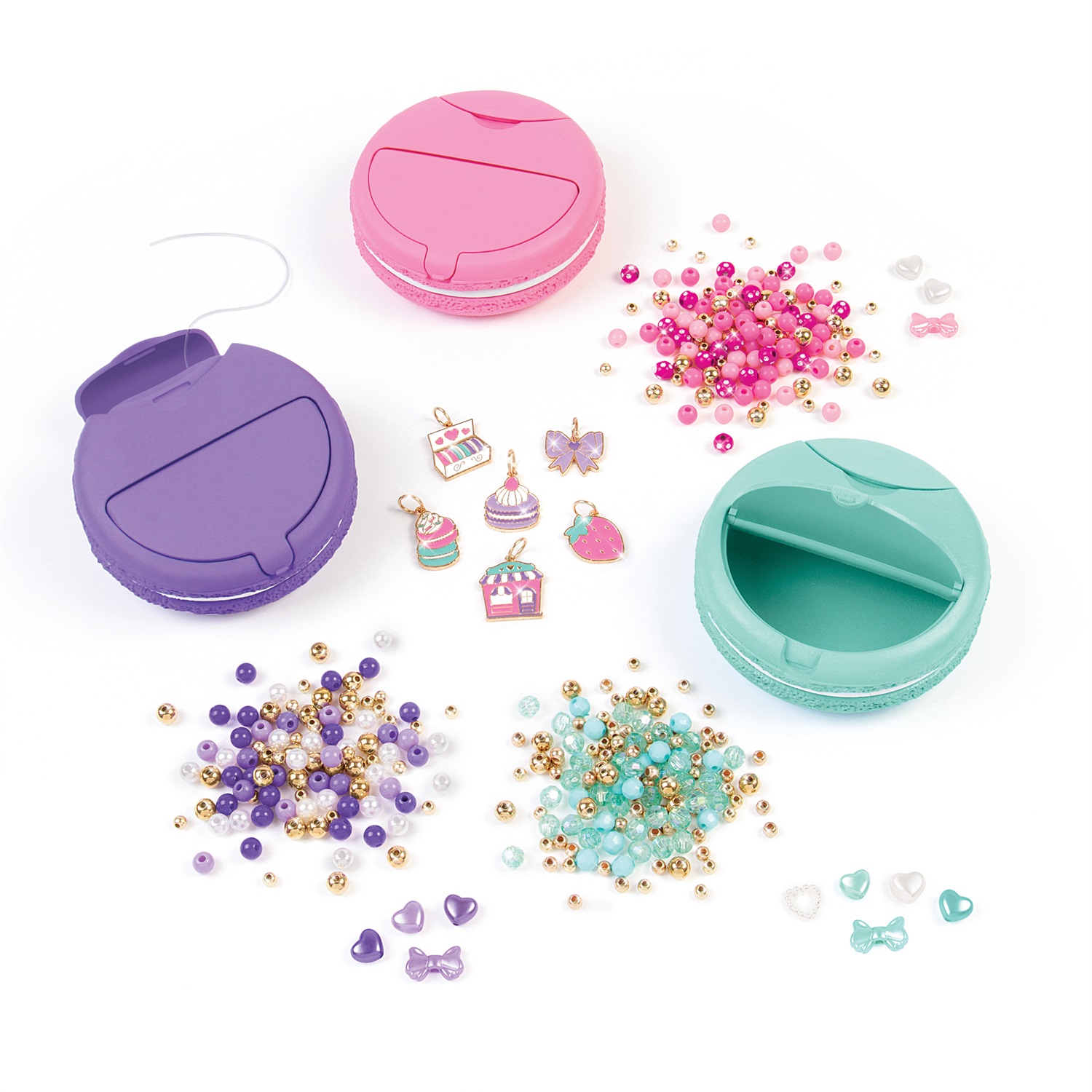 Make It Real Kit Braccialetti Fai da Te - Crea 12 Bracciali Unici con 395 Pezzi di Perline Colorate e Ciondoli per Bambini