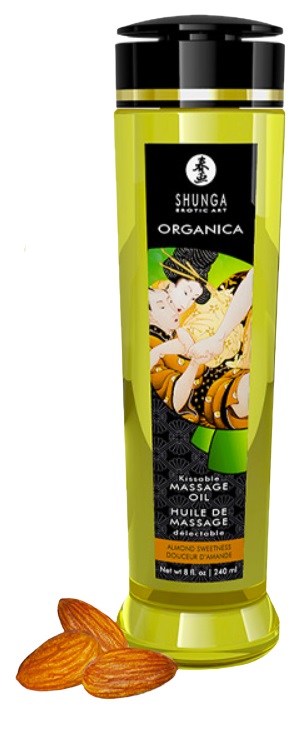 SHUNGA Olio da Massaggio Biologico alle Mandorle 240 ml - Sensuale e Afrodisiaco
