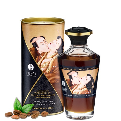 Shunga Olio da Massaggio Riscaldante Creamy Love Latte 100 ml - Effetto Calore e Sensibilità