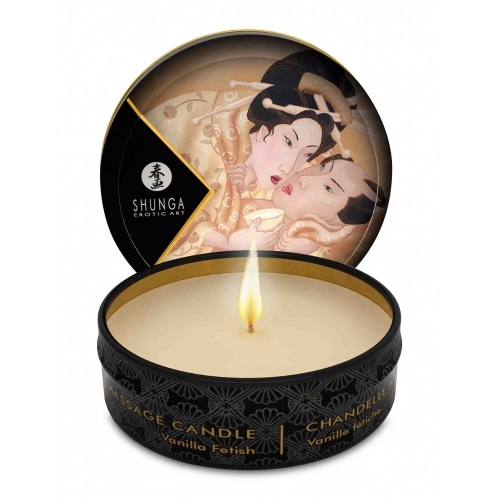 SHUNGA Candela da Massaggio Vaniglia 30 ml - Oli Naturali, Nutre la Pelle, Brucia fino a 40 Ore