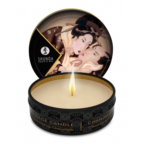 Shunga Candela da Massaggio al Cioccolato 30 ml - Oli Naturali, Nutriente e Aromatica