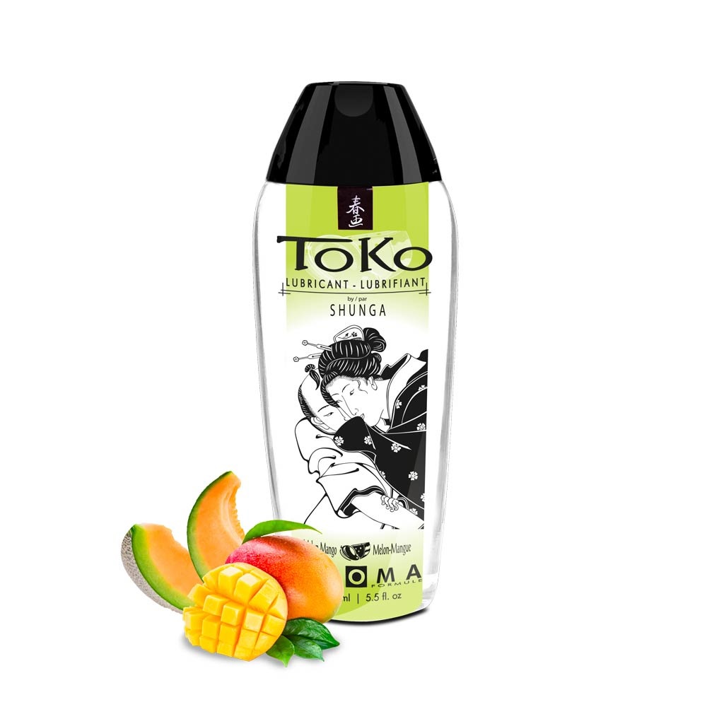 SHUNGA Lubrificante Toko Aroma Melone e Mango 165 ml - Lubrificante a base d'acqua, privo di retrogusto, per uso orale e vaginale