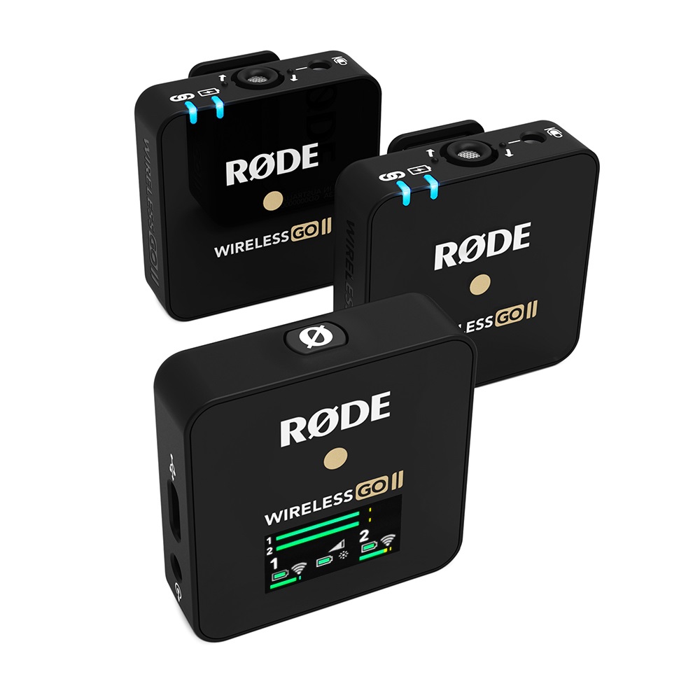RØDE Wireless GO II - Microfono Wireless Doppio Canale con Trasmettitore Bodypack e Ricevitore per Filmmaking, Vlogging e Streaming - Nero