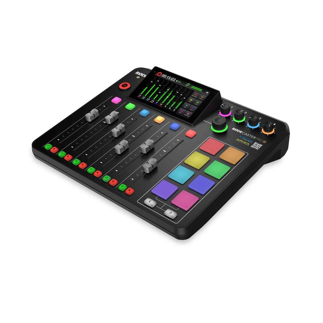 RØDE RØDECaster Pro II - Console di missaggio audio all-in-one Nero con 37 pulsanti, 4 canali, WiFi e Bluetooth