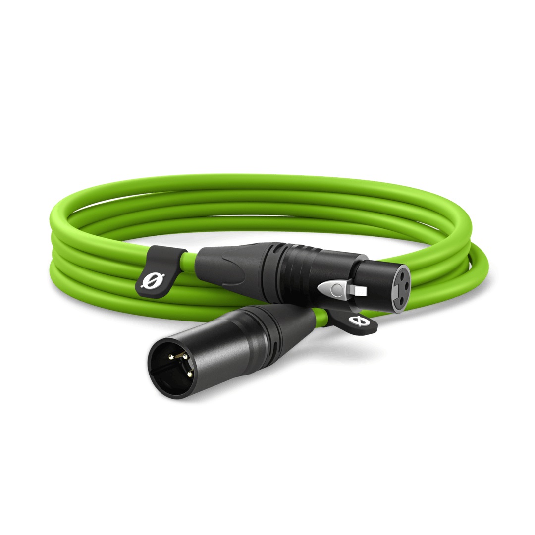 RØDE Cavo XLR Premium 3m Verde - Maschio a Femmina, Rumore Estremamente Basso