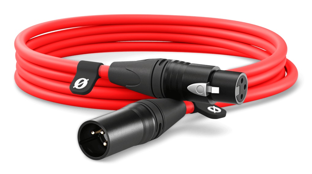 RØDE Cavo XLR Premium 3m Rosso - Basso Rumore e Alta Qualità