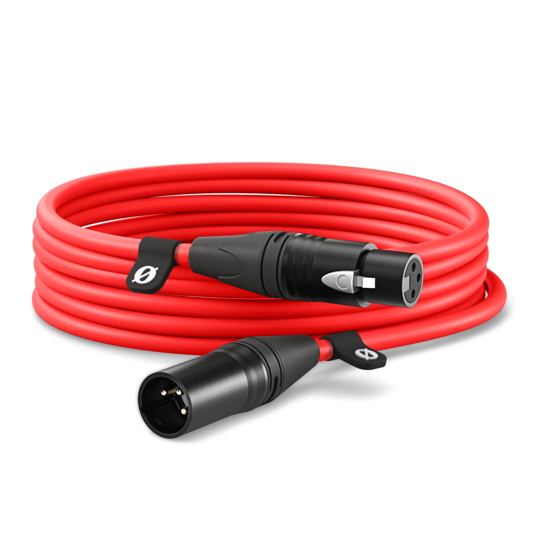 RØDE Cavo XLR Premium 6m Rosso - Rumore Estremamente Basso per Segnale Ultra-Chiaro