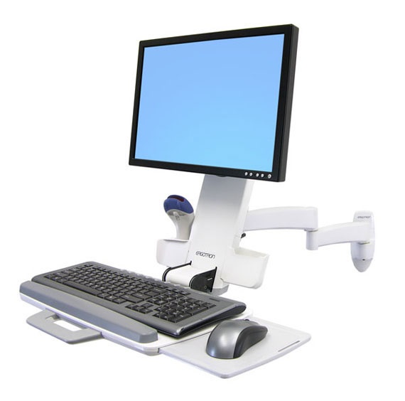 Ergotron 200 Series Combo Arm Braccio a Muro Bianco per Monitor Fino a 24